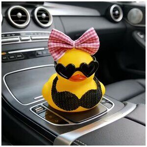 Sexy Little Yellow Duck Wearing Fashion Glasses Bikini Top & a Bow Headband